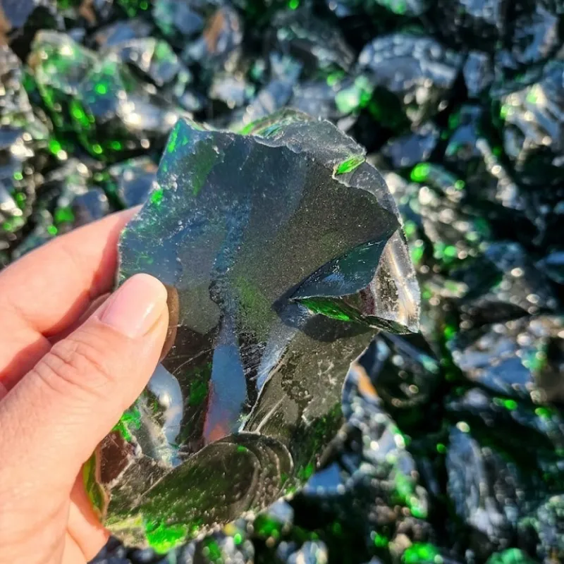 Szkło ogrodowe ciemnozielone