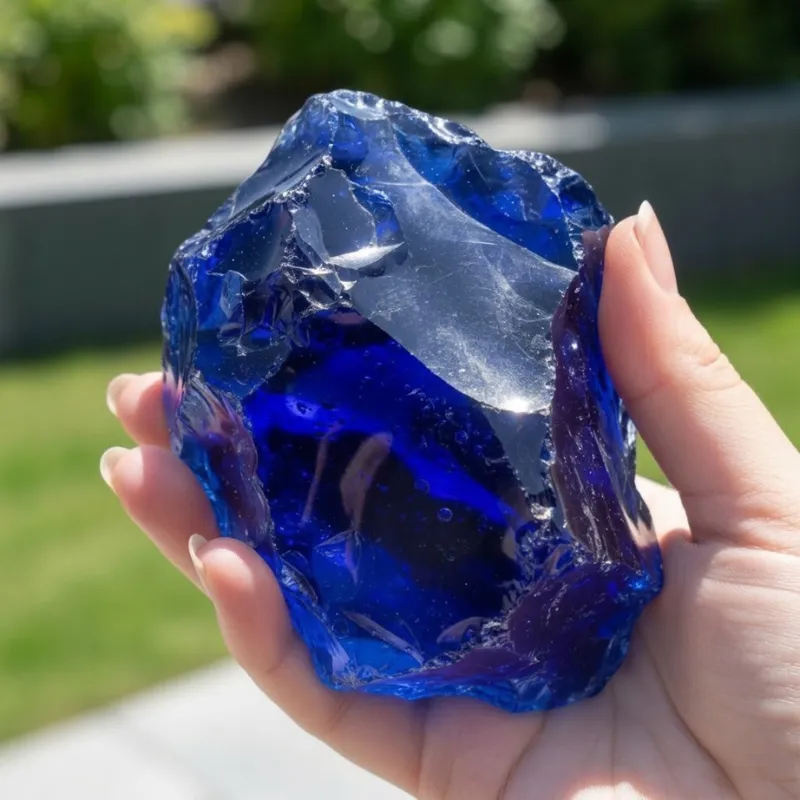 Szkło ogrodowe ciemnoniebieskie