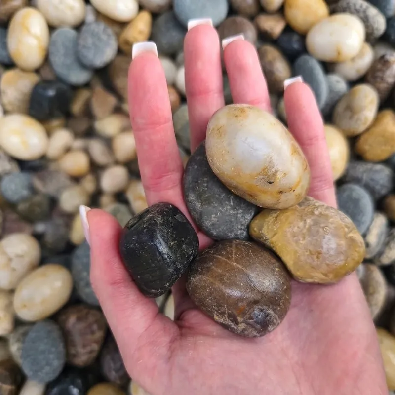 Kamień ogrodowy otoczak wielokolorowy półmatowy